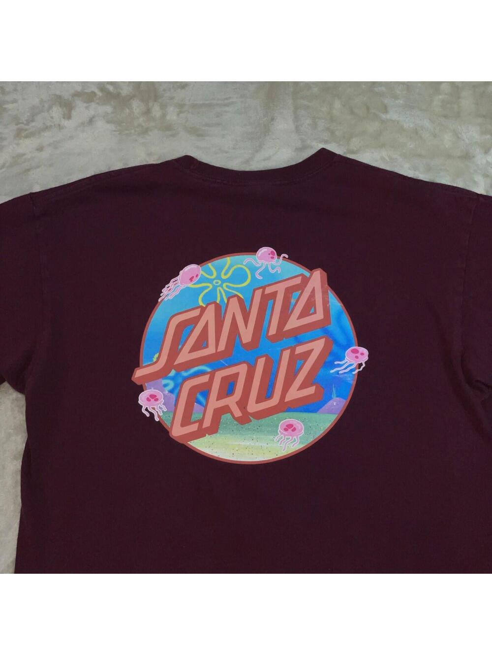 Santa Cruz x SpongeBob Nickelodeon Tee T Shirt Skater Skateboarder Tillys Mens M - Picture 3 of 10
